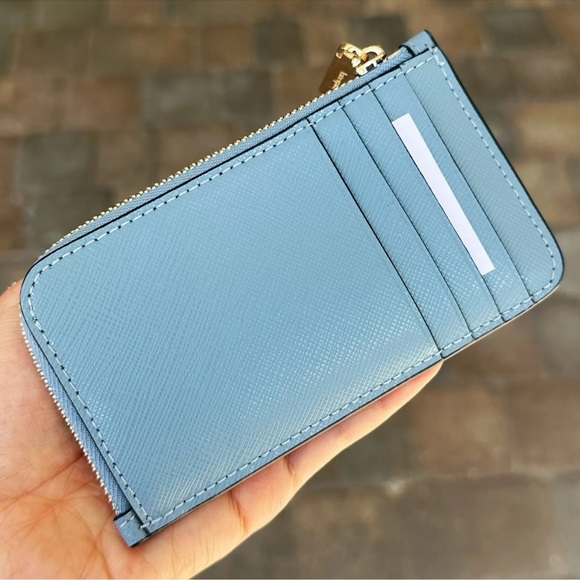 Kate Spade Madison Floral Embroidered Medium Satchel Polished Blue + Wallet - Picture 7 of 8